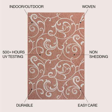 Maribel Traditional Classic All-Over Scroll Area Rug